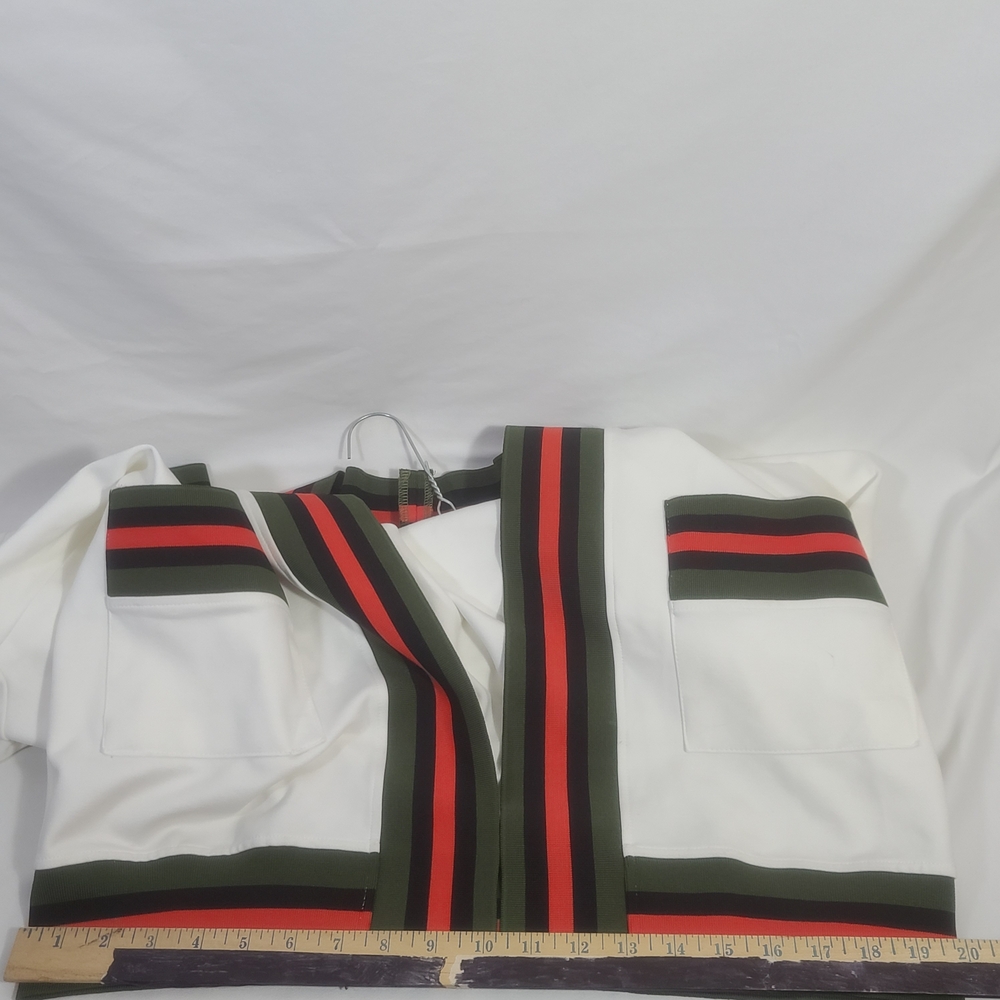 Haute Shore Women's Cody Open-Front Cardigan Sweater Off White Striped One Size - Picture 14 of 14